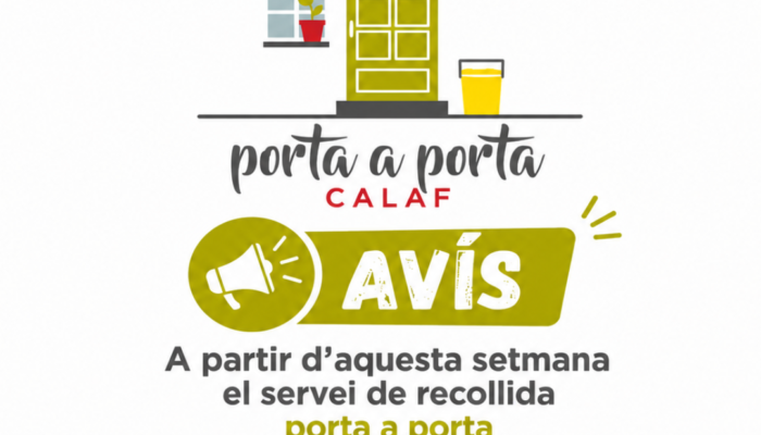 Canvi d’horari del servei Porta a Porta